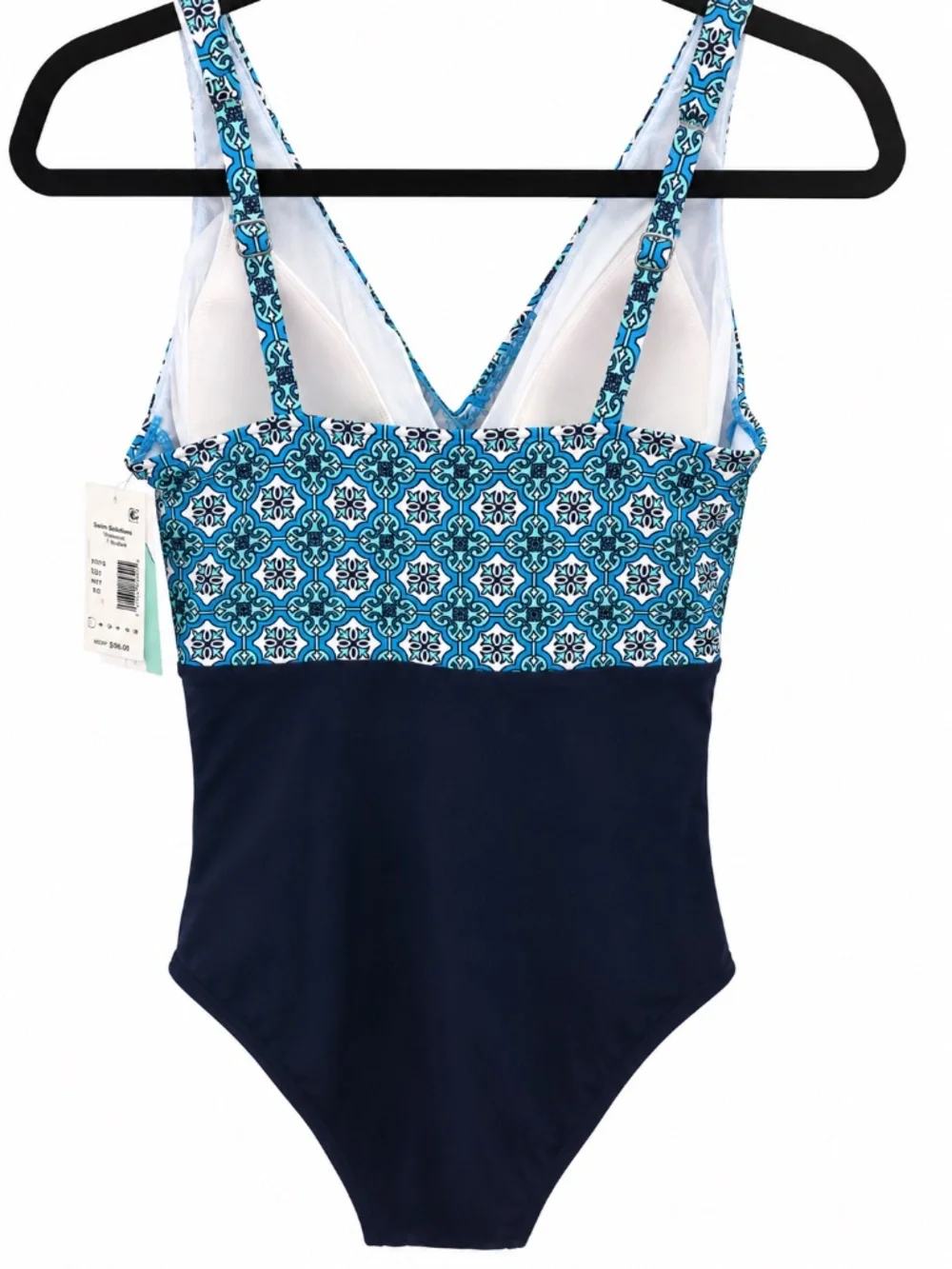 Swim Solutions Women's Surplice Tummy Control One Piece Swimsuit Size 8 - Picture 3 of 12